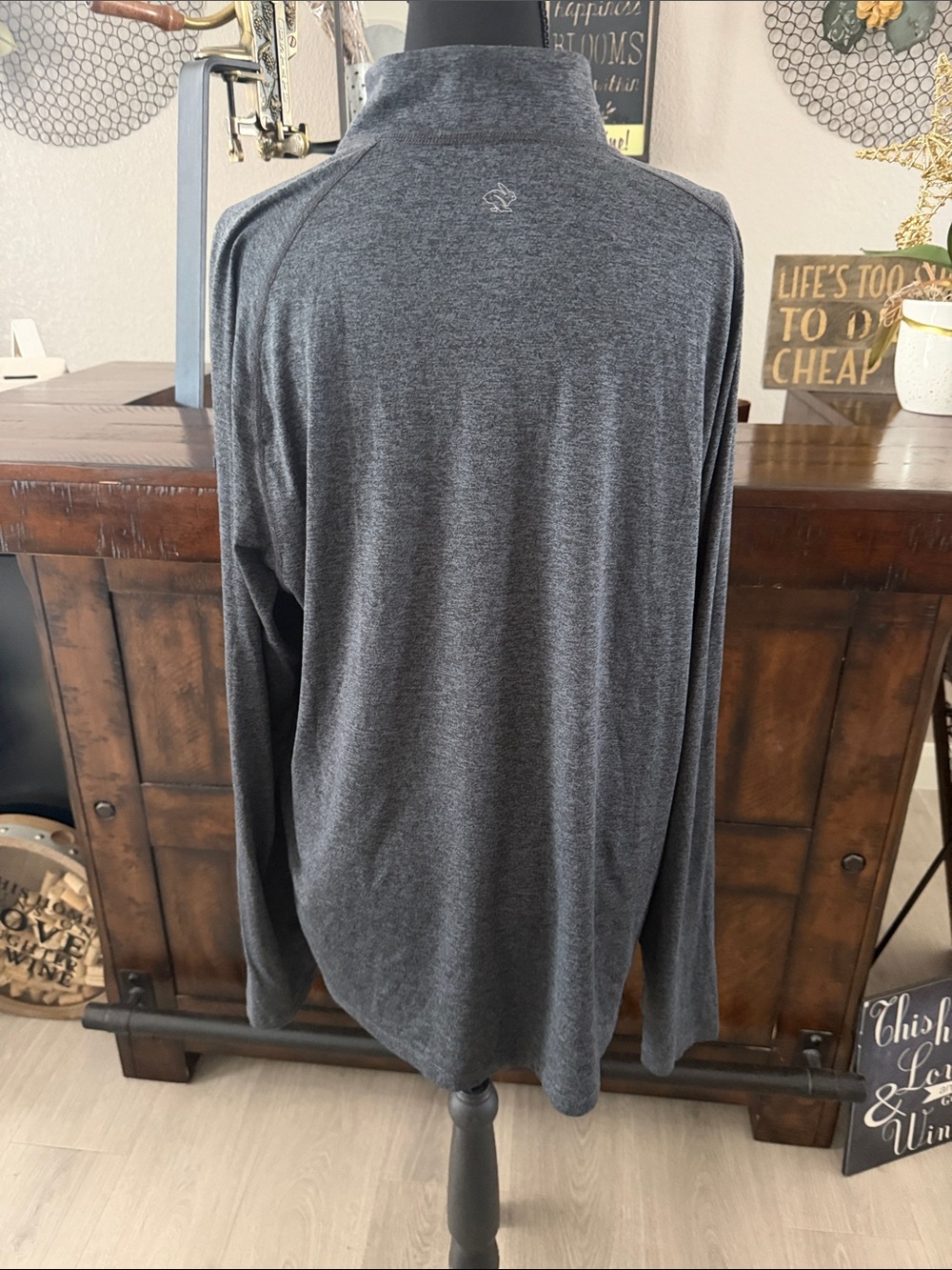 Men's Rabbit Long Sleeve Half-Zip Performance Pullover - Gray - Picture 6 of 12